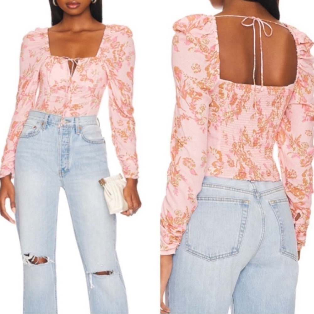 NWT Free People Women's Hilary Printed Long-Sleeve Top